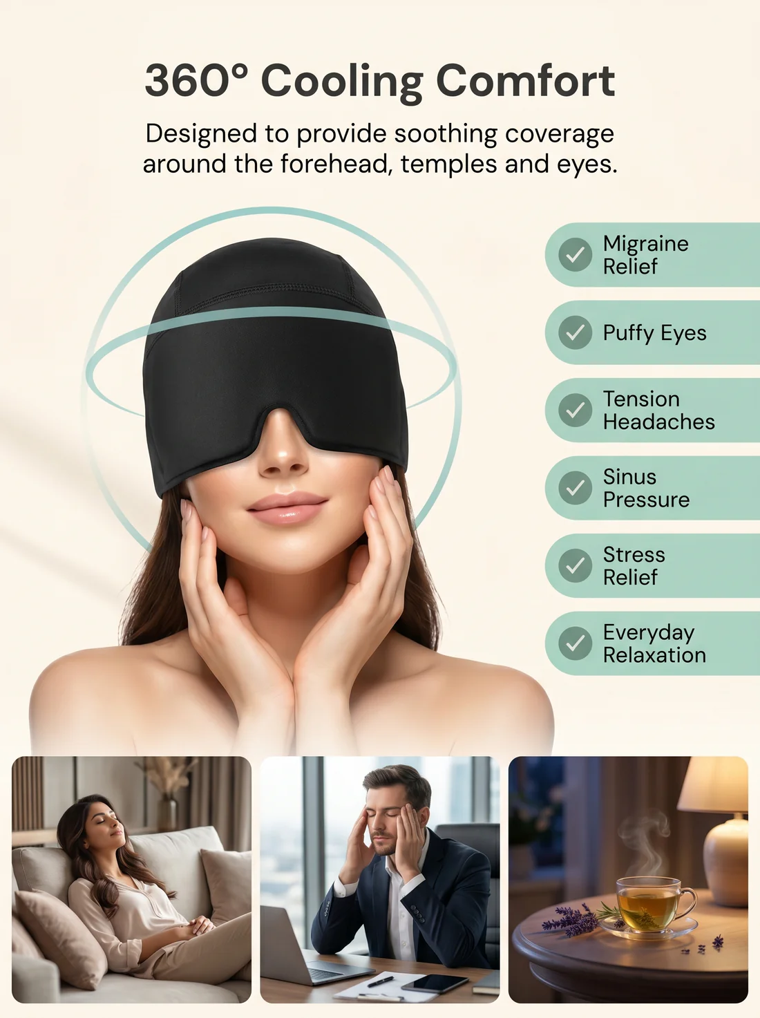 Shoppiie Headache Relief Cap | Cold & Hot Therapy Cap